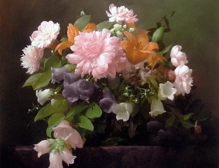 Pivoines et Iris 60 x 50 cm — Daniel Trammer