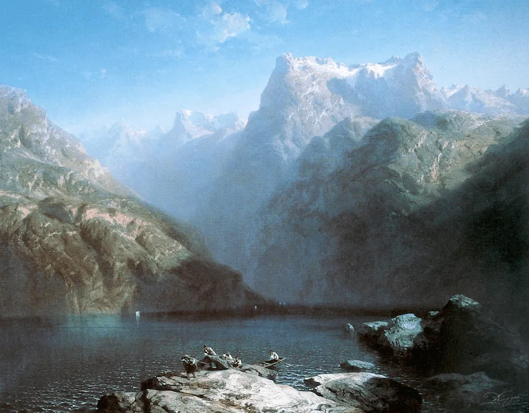 Paysage des Alpes et du lac 75 x 90 Cm — Daniel Trammer