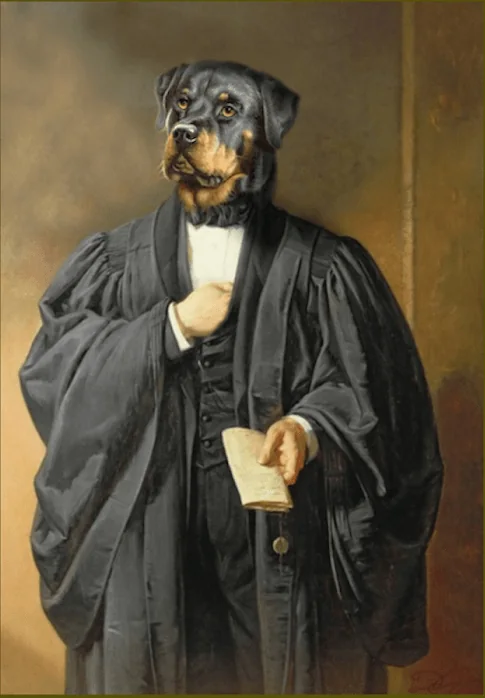 Portrait de Rottweiler en avocat 90 x 70 cm — Daniel Trammer