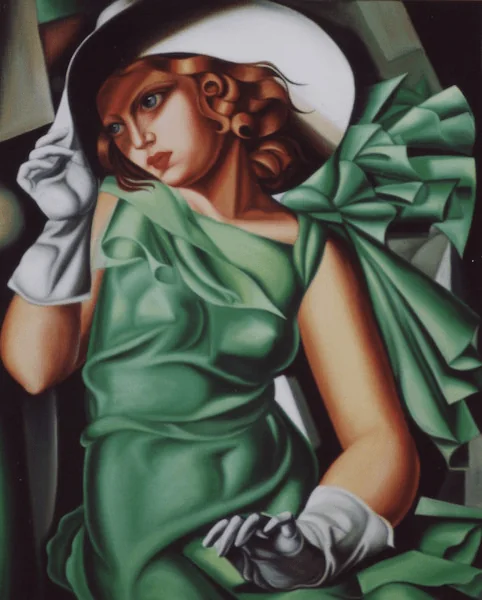 Femmes en robe verte 80x100 Cm — Daniel Trammer