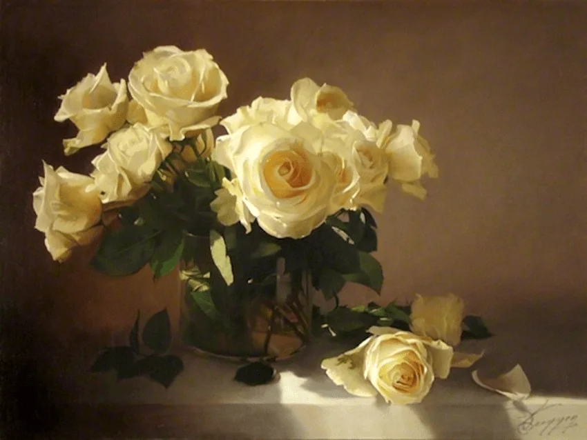 Roses jaunes 60x80 cm — Daniel Trammer