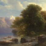 Paysage alpin du bord de lac de Daniel Trammer