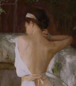Portrait de la fille a la fontaine 60x90 cm – Image 3