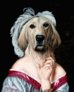 Portrait de Golden retriever en Baronne 90x65 cm – Image 3