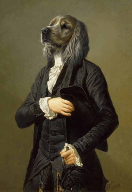 Portrait de tête de chien golden en Baron 90x70 cm