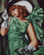 Femmes en robe verte 80x100 Cm